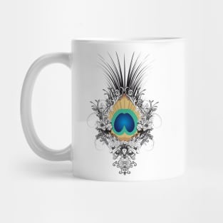 ornamental peacock feather with lush decor Mug